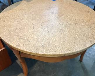 Marble top on maple base. Owner states around 60 years old. Top comes off.  No chips, 