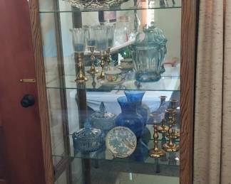 curio cabinet, glassware