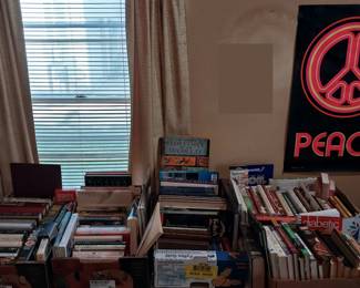 Peace poster, books
