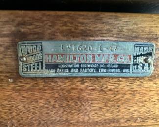 Label on Hamilton drafting desk