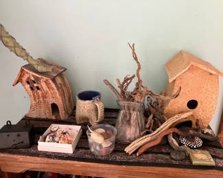 Pottery birdhouses