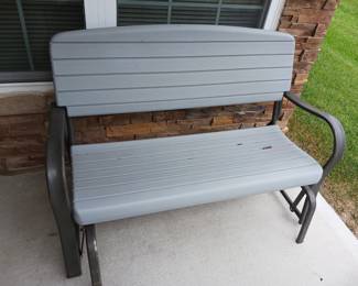 Plastic glider bench park bench