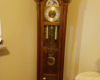 Ethan Allen moon face grandfather clock