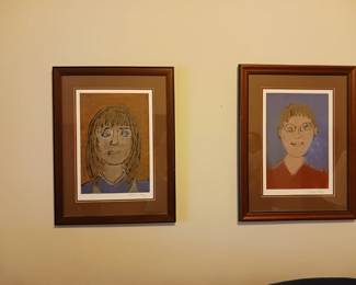 Child art self-portraits