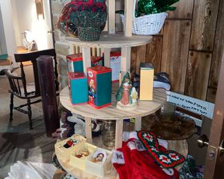 Christmas Items and Circular shelf