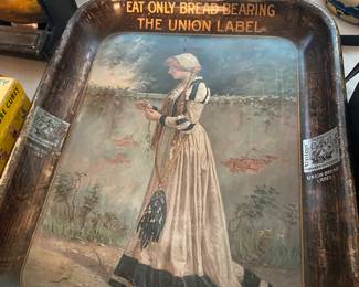 Antique Union Label Bread tray