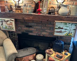 MCM , Plastic Pop Art End Table (4), Vintage macramé Owl, Crocks, 