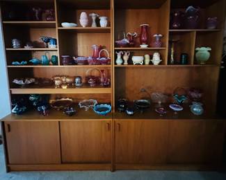 Beautiful Wood Wall Cabinet/ Bookcase ( 2 piece) 