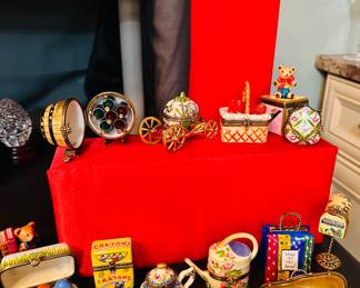 Limoges Trinket Boxes , a surprise in each box , porcelain figurine 