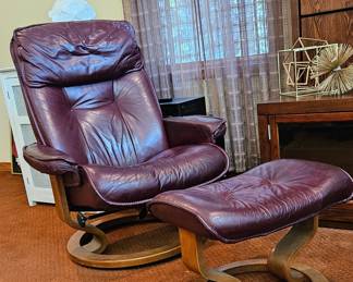 Stressless recliner and stool.