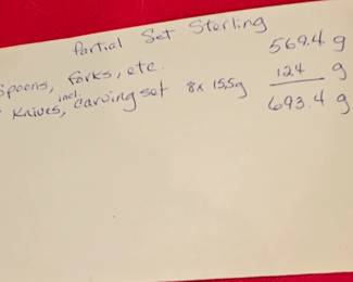 Weight of the partial sterling set