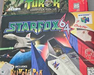 Nintendo games in their boxes.