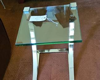 Glass and chrome table