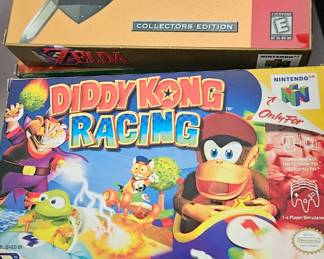 Nintendo games in their boxes.