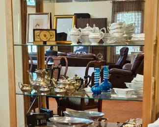 Partial set of Rosenthal china, Silverplate coffee and tea pot set