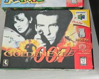 Nintendo games in their boxes.