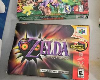 Nintendo games in their boxes.