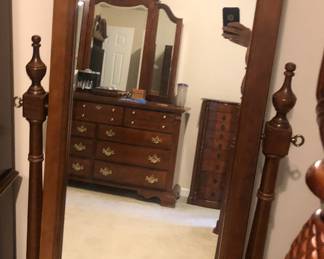 5 foot cherry swivel mirror 