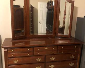 Cherry dresser with mirror