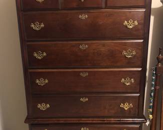 7 drawer cherry  highboy dresser