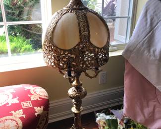 Antique brass table or flor lamp
