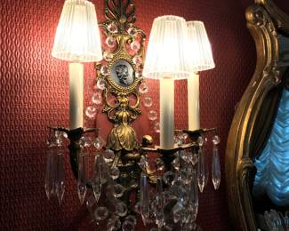 French bronze wall sconces (pair)