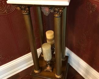Marble top pedestal 