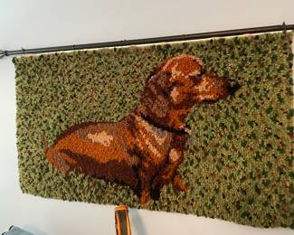 Dachshund latch-hook rug