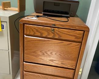 Locking wood file cabinet