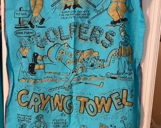 Golfers crying towel