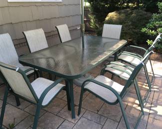 Patio Table, Chairs, Umbrella