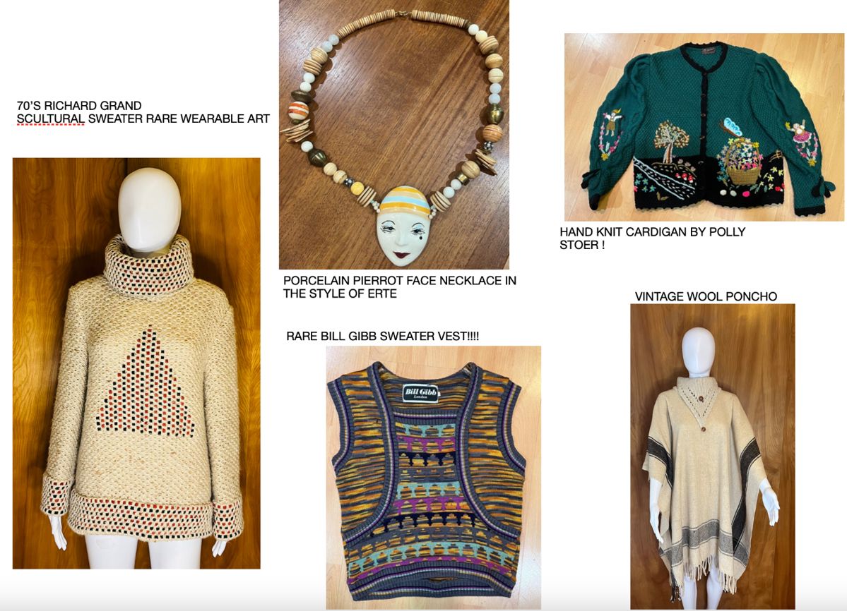 BILL GIBBS SWEATER VEST RARE VINTAGE ITEMS