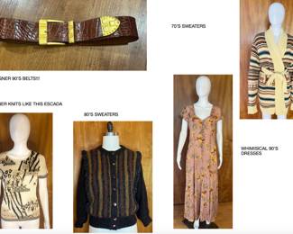 DANA BUCHMAN SIGNED BELT , ESCADA KNITS , 70'S SWEATERS