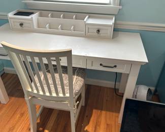 White pottery barn desk 