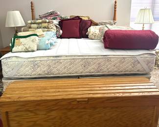 oak blanket chest, oak king bed with mattress