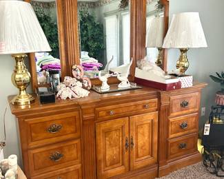 solid old dresser with mirror 