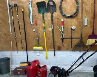 gardening tools, fly fishing rod