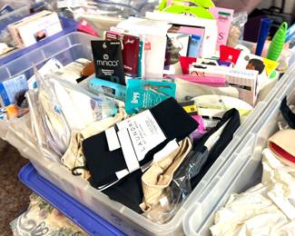 lots of bras, panty hose, makeup