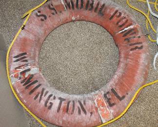 Vintage Buoy Life Ring from S.S. Mobil Power