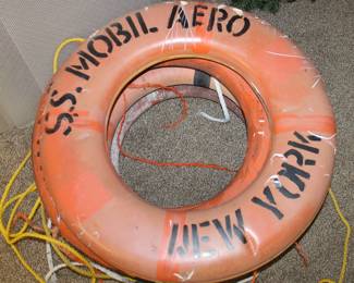 Vintage Buoy Life Ring from S.S. Mobil Aero