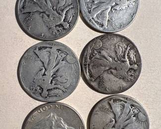 Ben Franklin Walking Liberty 50C Lot