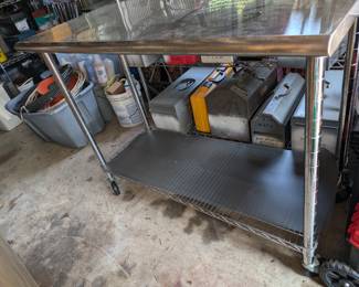 Metal Workbench/Table on Wheels