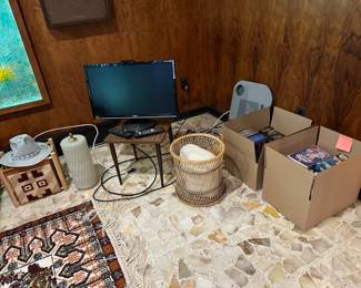 TV, Magazine Holder, Basket, VHS Tapes