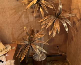 Brutalist Metal Palm Tree Sculpture