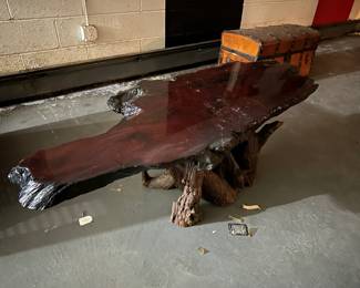 Vintage Live Edge Wood Coffee Table