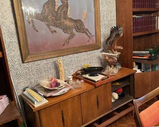 Mid Century Credenza, Zebra Picture
