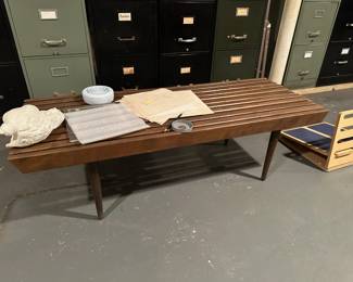 Mid Century Slat Bench / Coffee Table