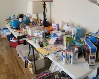Kids crafts, globes, lamps, craft supplies
