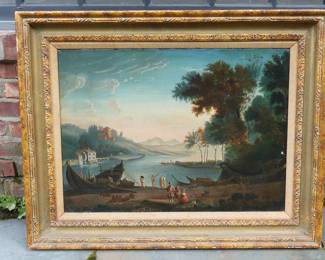 19c ORIENTALIST PAINTING FRAMED