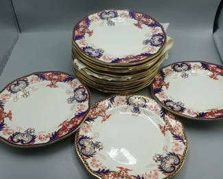 ANTIQUE 12 ROYAL CROWN DERBY PLATES-fine condition